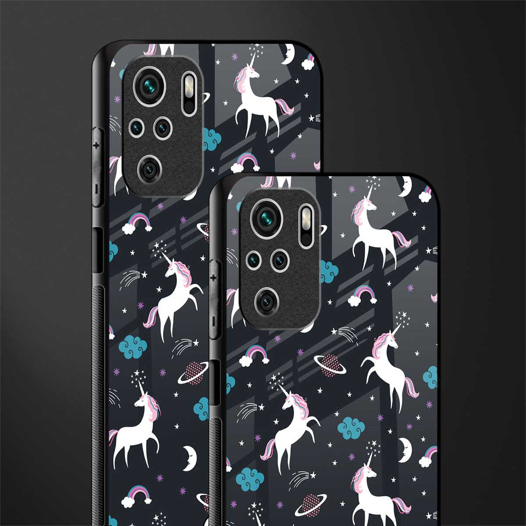 spatial unicorn galaxy glass case for redmi note 10s image-2