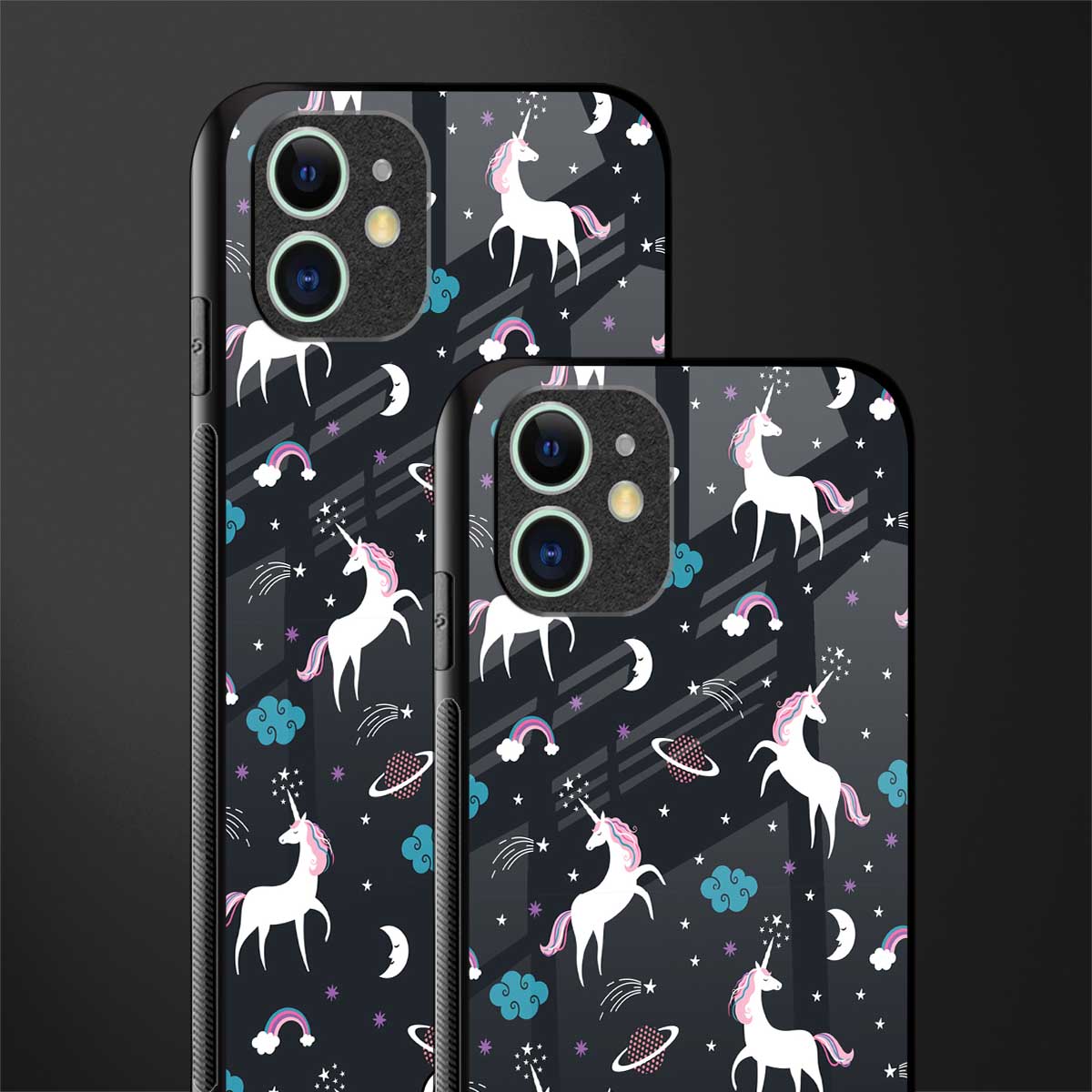 spatial unicorn galaxy glass case for iphone 12 image-2