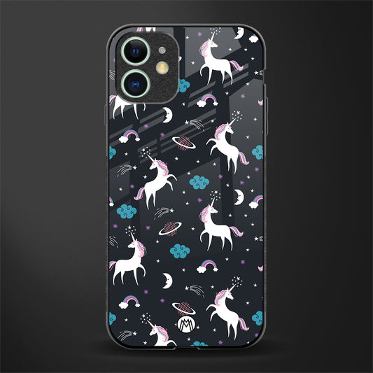 spatial unicorn galaxy glass case for iphone 11 image