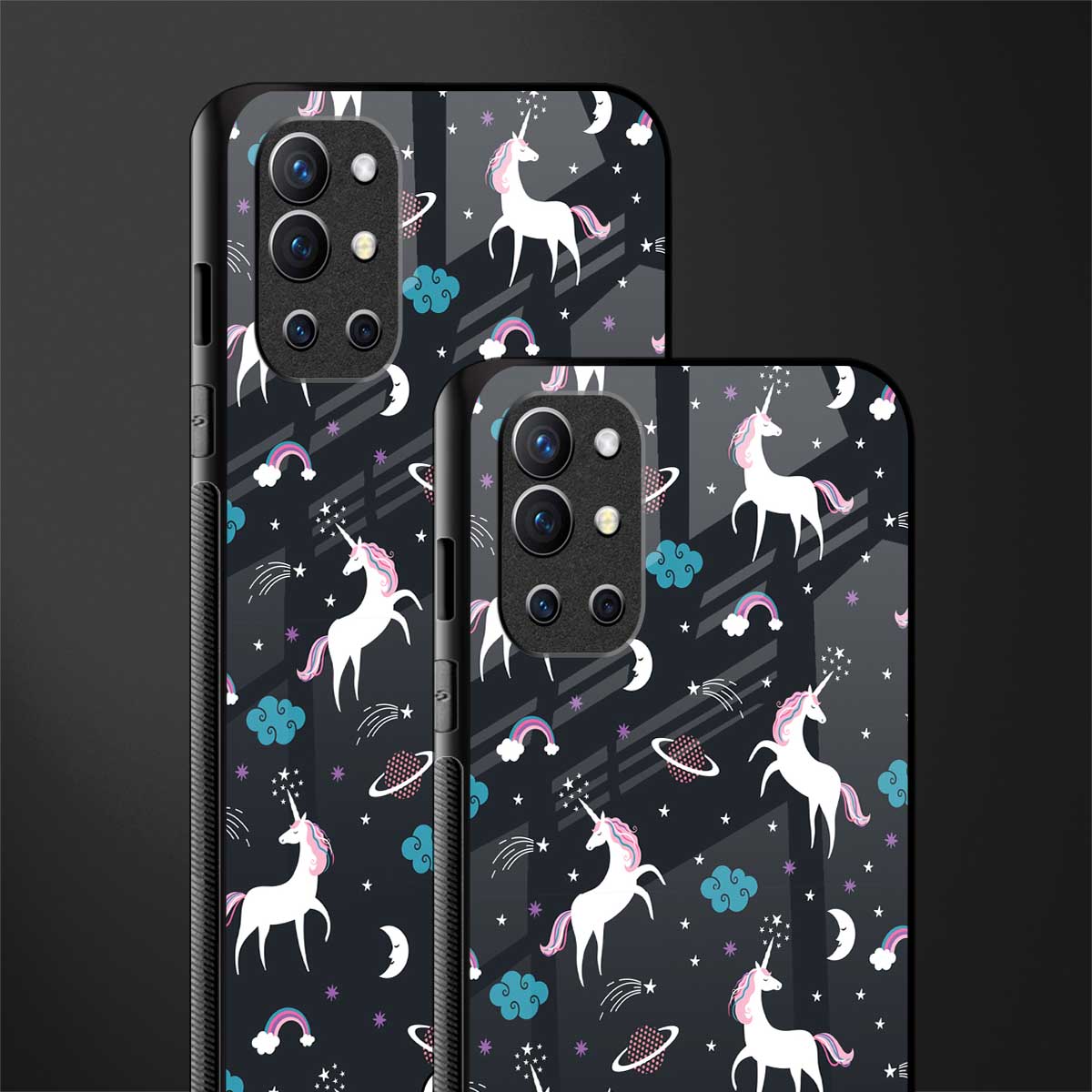 spatial unicorn galaxy glass case for oneplus 9r image-2