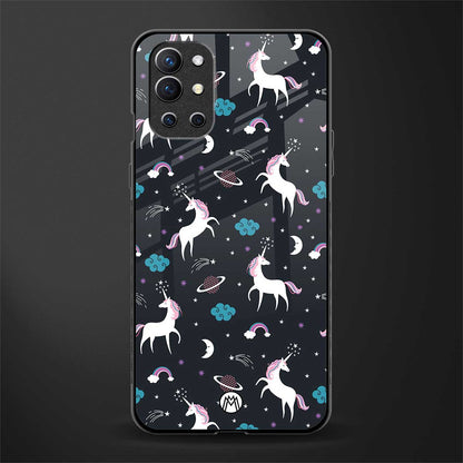 spatial unicorn galaxy glass case for oneplus 9r image