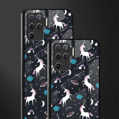 spatial unicorn galaxy glass case for oppo f19 pro image-2