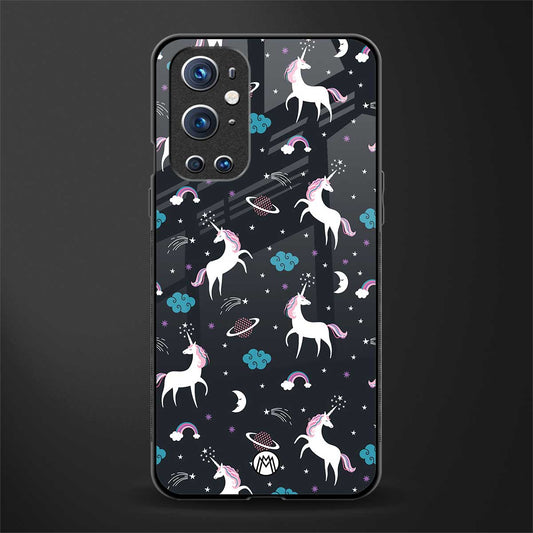 spatial unicorn galaxy glass case for oneplus 9 pro image