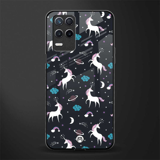 spatial unicorn galaxy glass case for realme 8 5g image