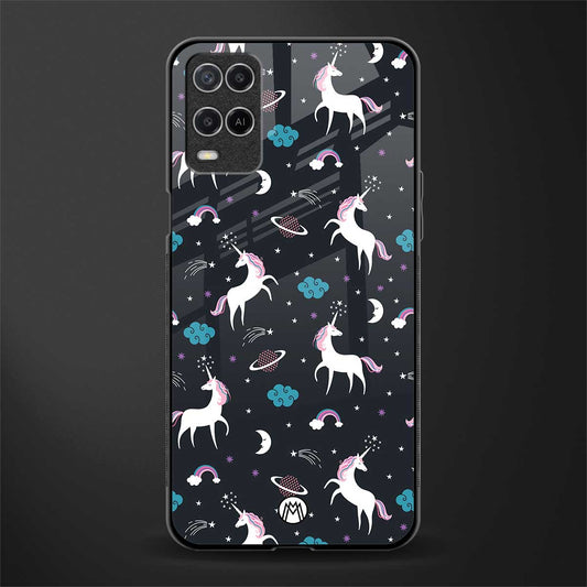 spatial unicorn galaxy glass case for oppo a54 image