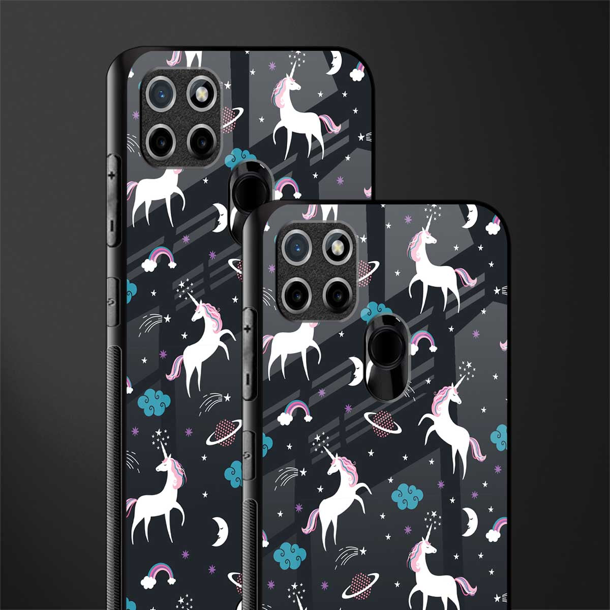 spatial unicorn galaxy glass case for realme c21 image-2