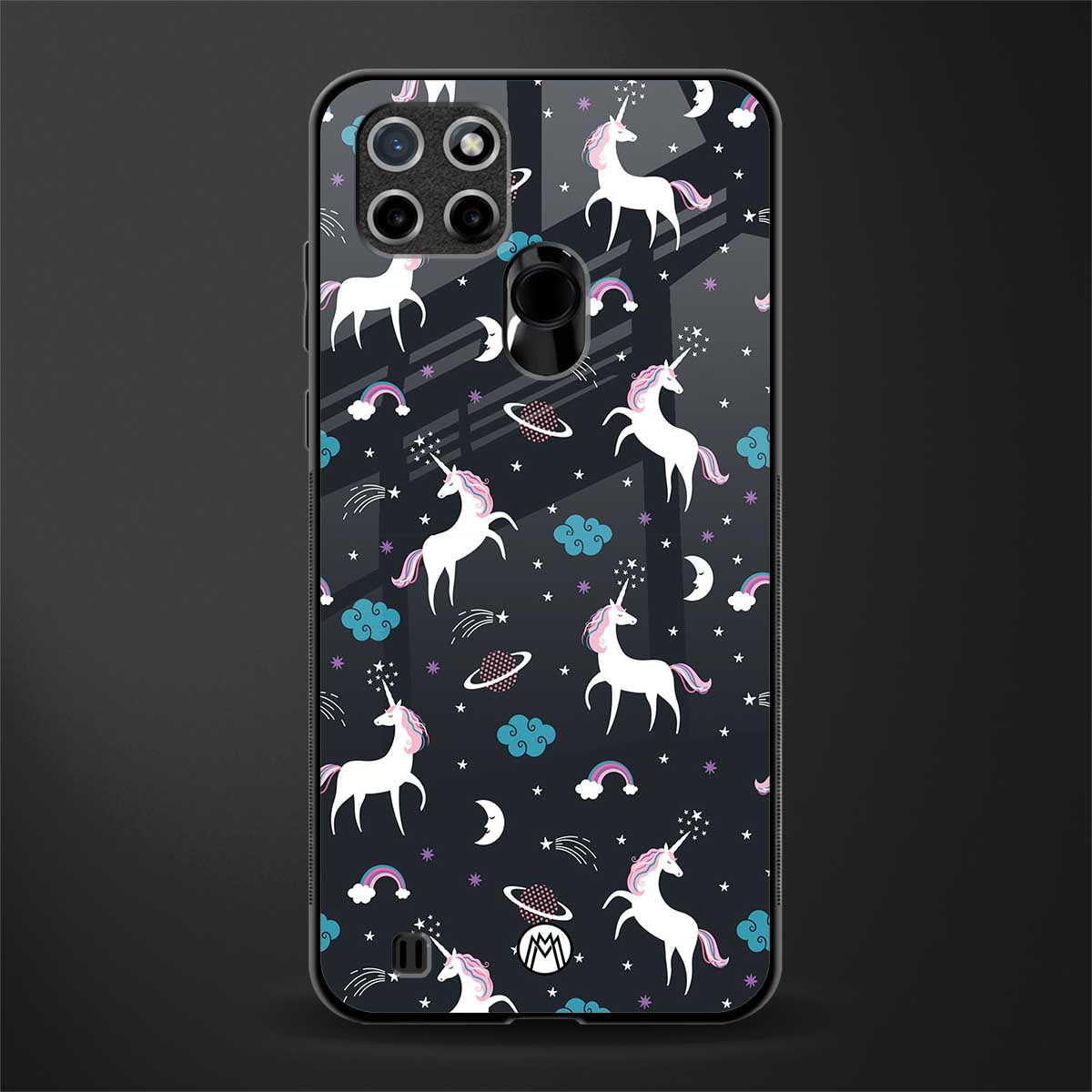 spatial unicorn galaxy glass case for realme c21 image