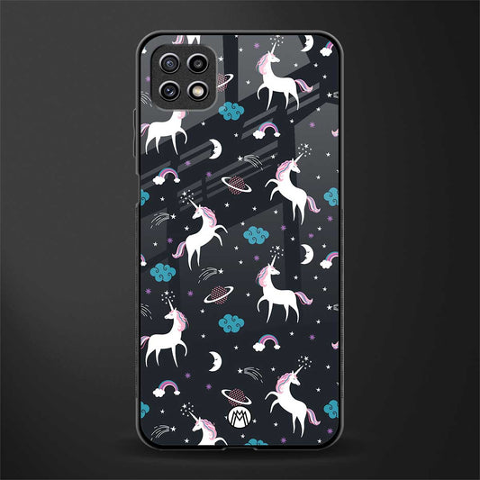 spatial unicorn galaxy glass case for samsung galaxy a22 5g image