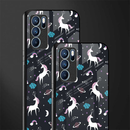 spatial unicorn galaxy glass case for oppo reno6 5g image-2