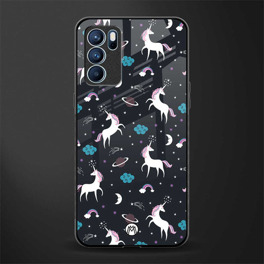 spatial unicorn galaxy glass case for oppo reno6 5g image