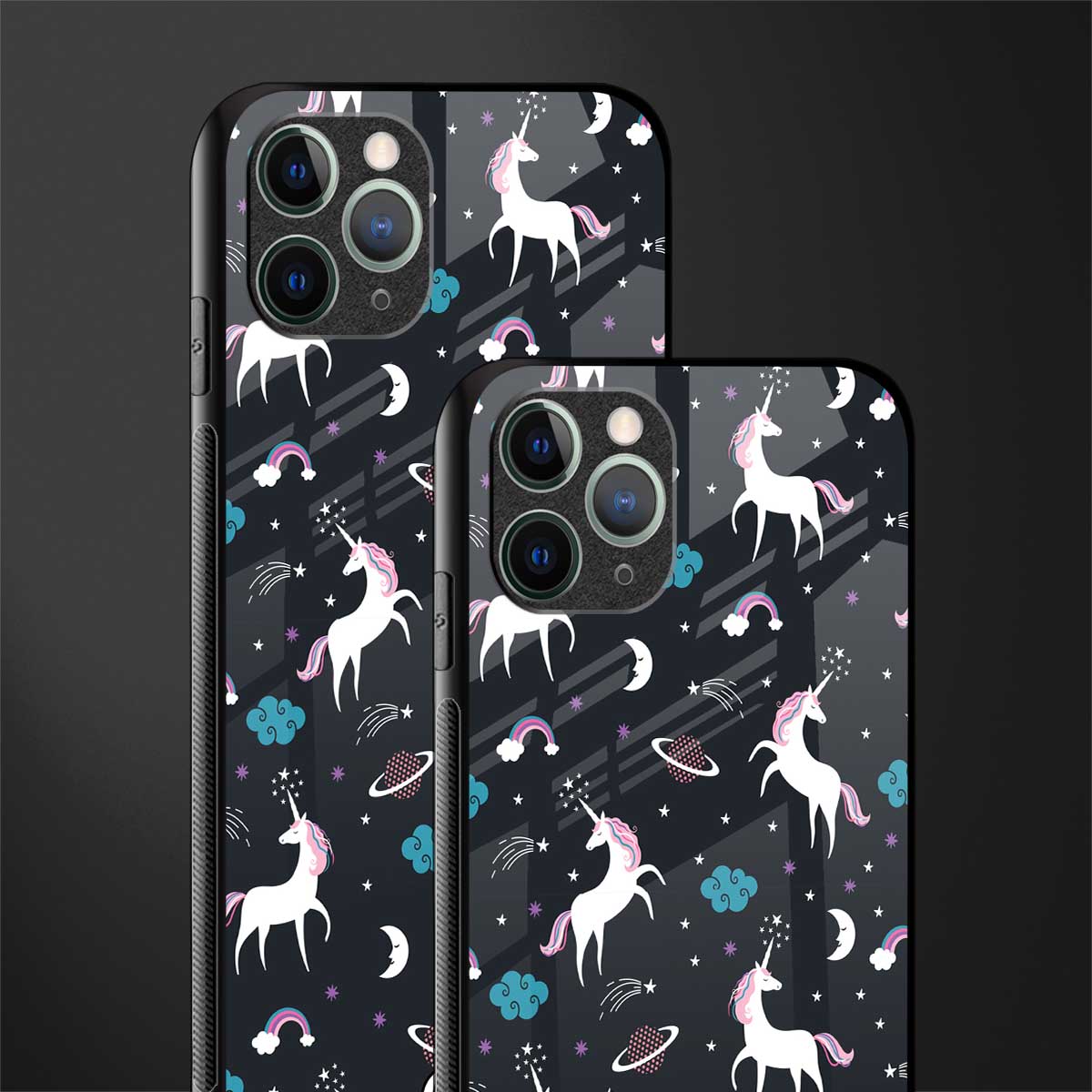spatial unicorn galaxy glass case for iphone 11 pro image-2