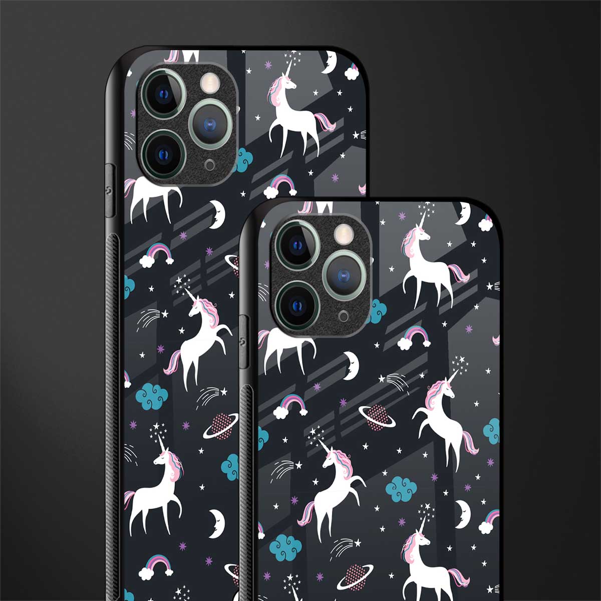 spatial unicorn galaxy glass case for iphone 11 pro max image-2