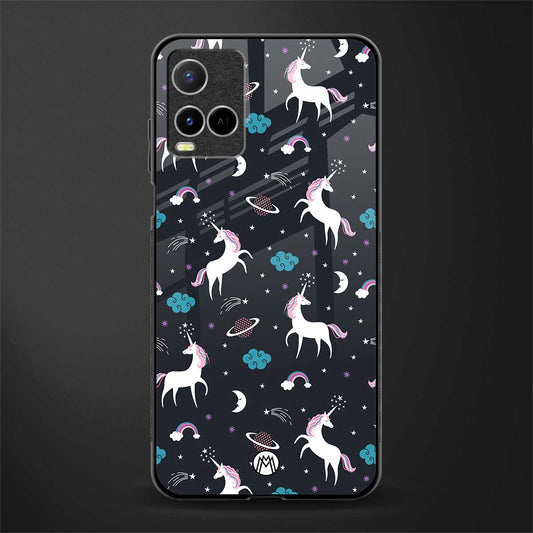 spatial unicorn galaxy glass case for vivo y21s image