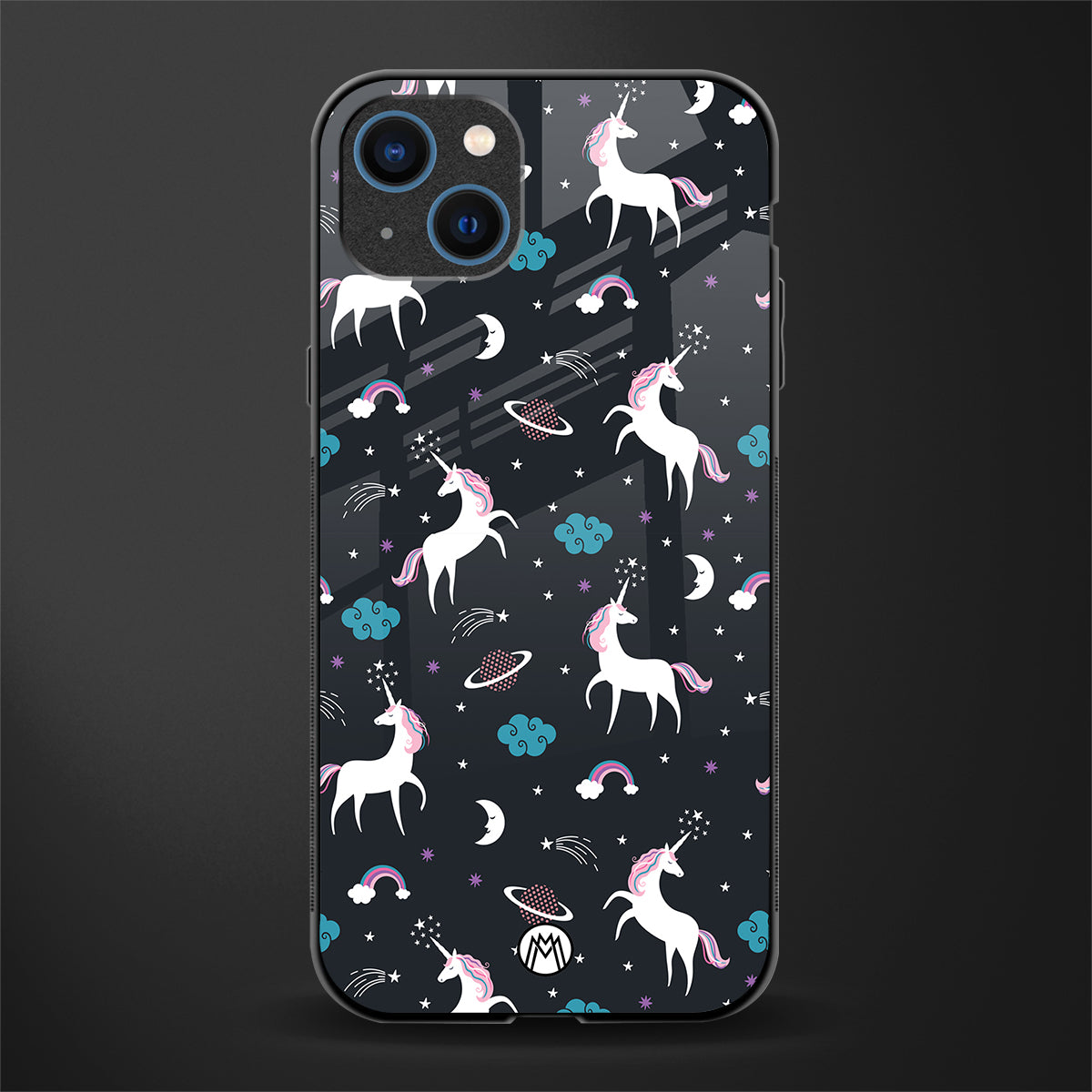 spatial unicorn galaxy glass case for iphone 13 image