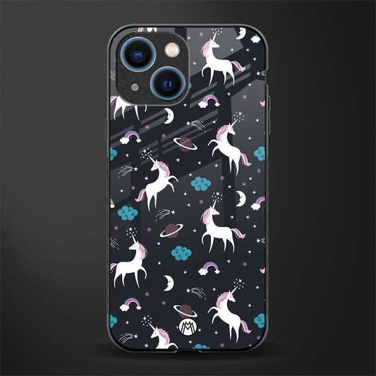 spatial unicorn galaxy glass case for iphone 13 mini image