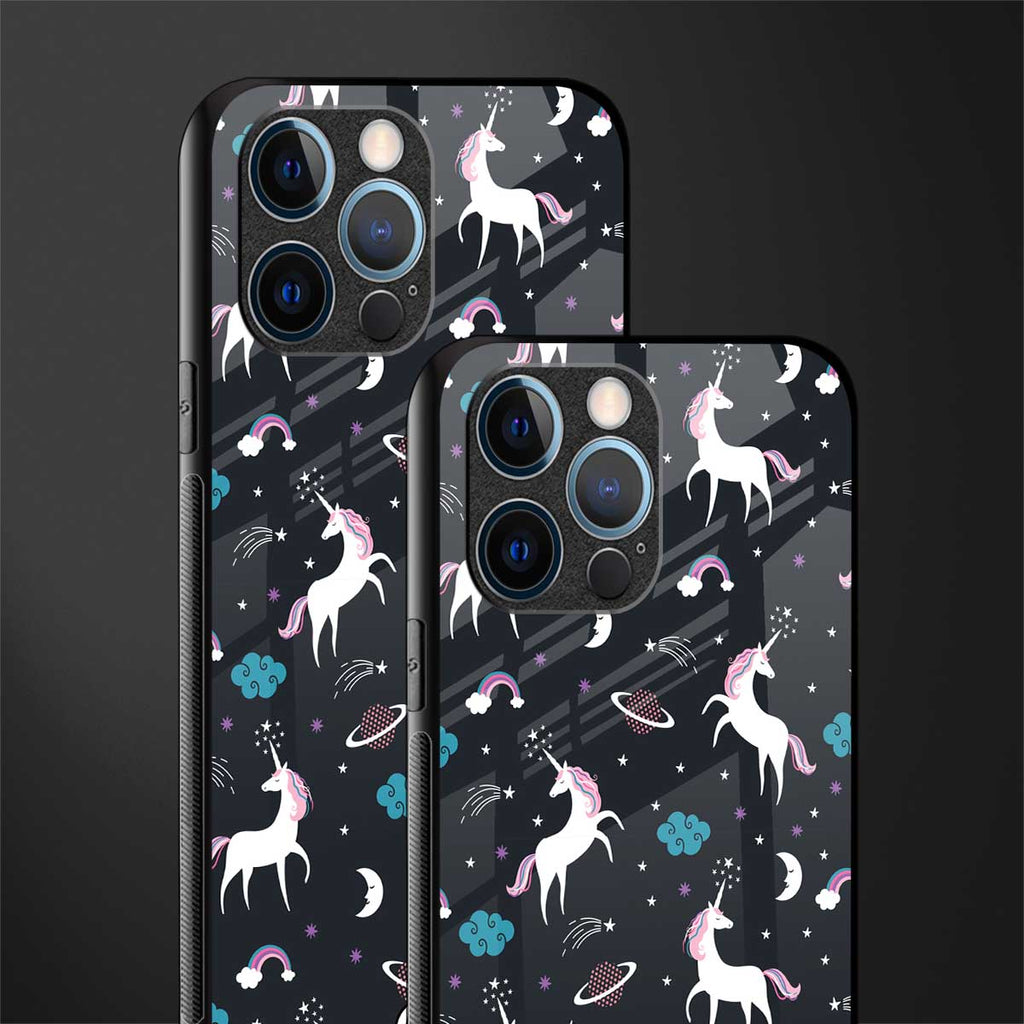 spatial unicorn galaxy glass case for iphone 12 pro image-2