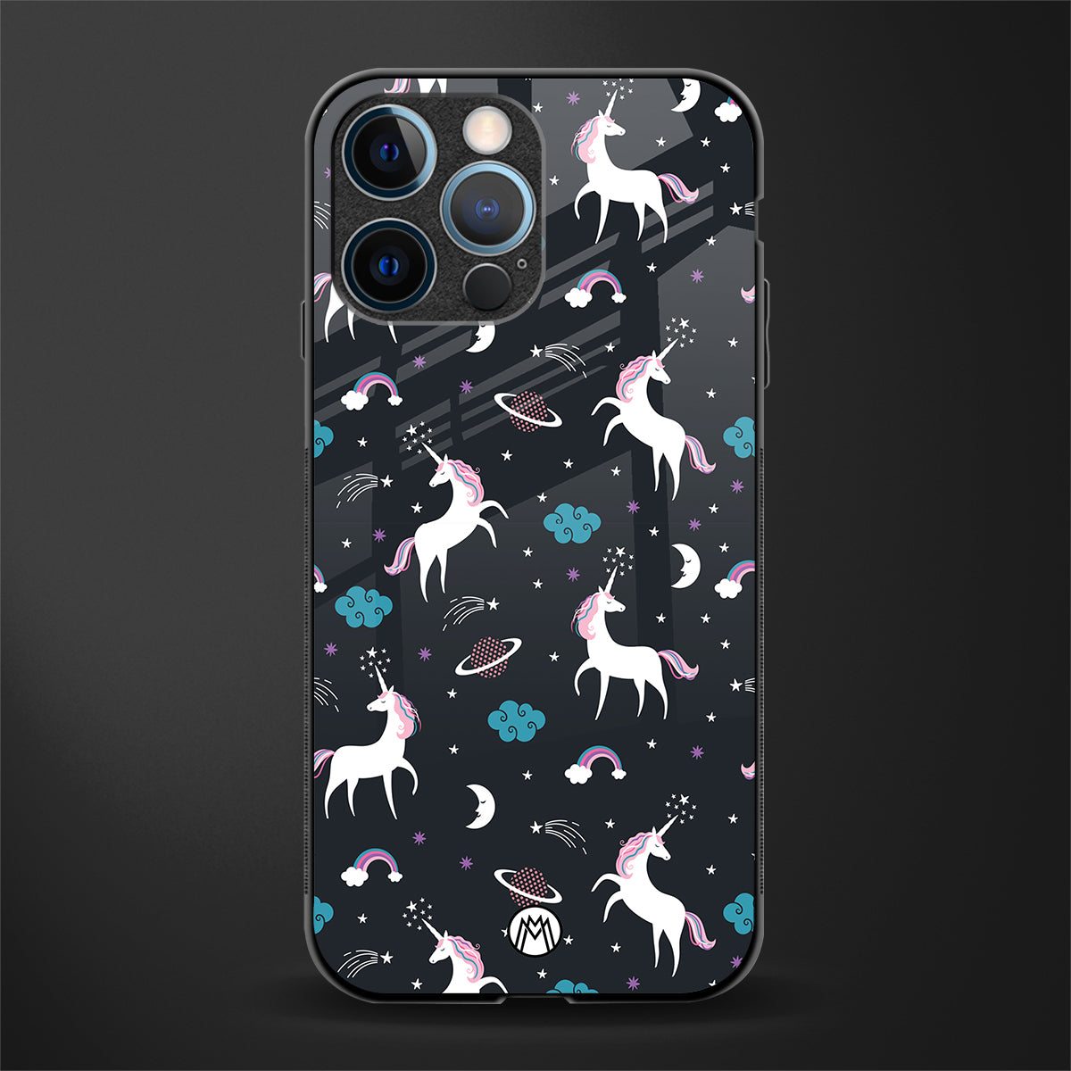 spatial unicorn galaxy glass case for iphone 12 pro image