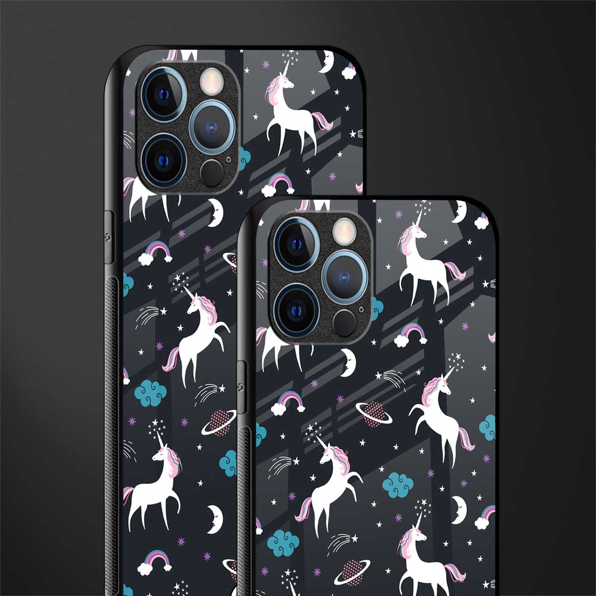 spatial unicorn galaxy glass case for iphone 12 pro max image-2