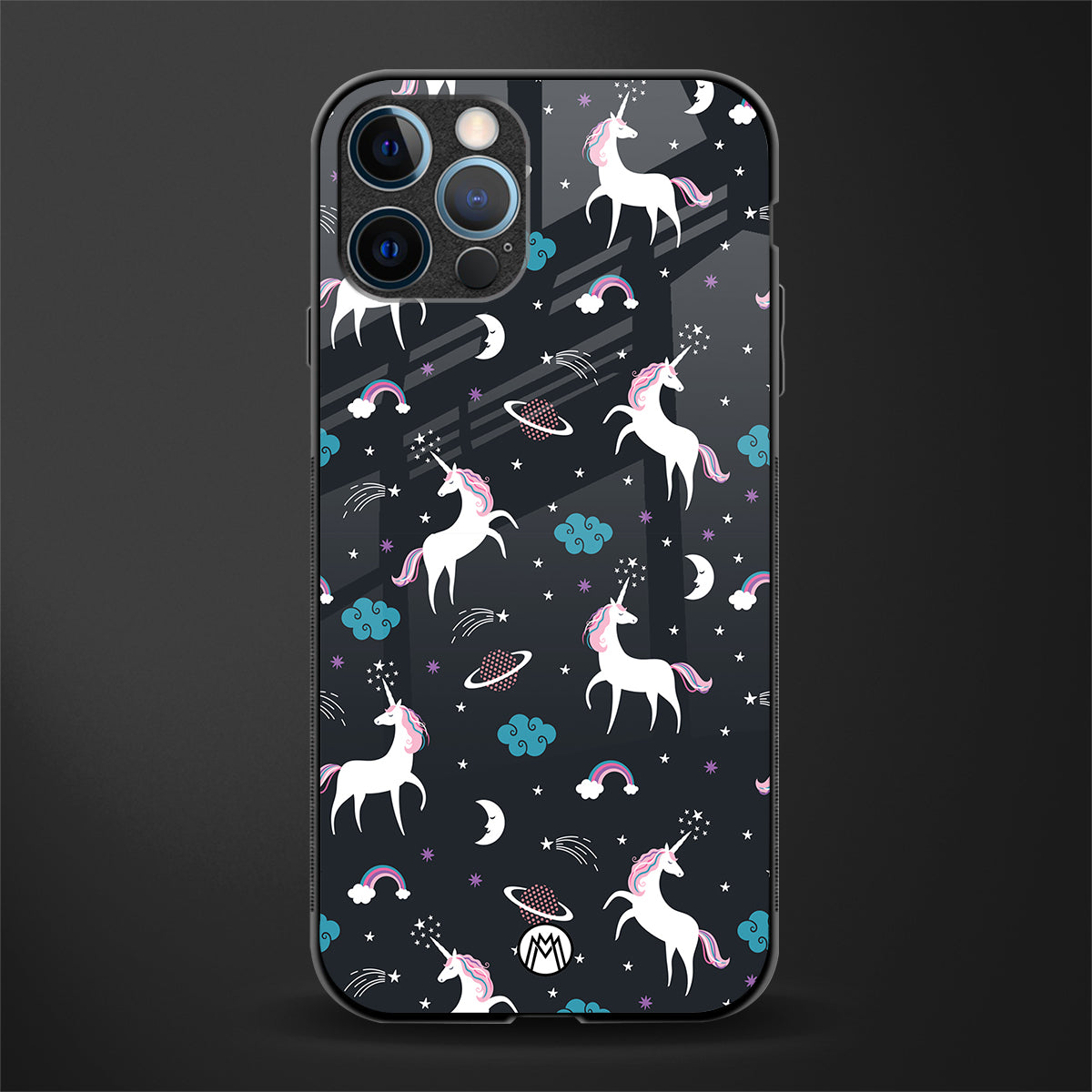 spatial unicorn galaxy glass case for iphone 14 pro max image