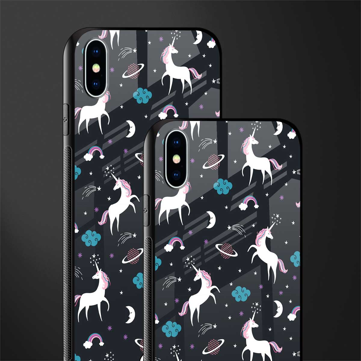spatial unicorn galaxy glass case for iphone xs max image-2