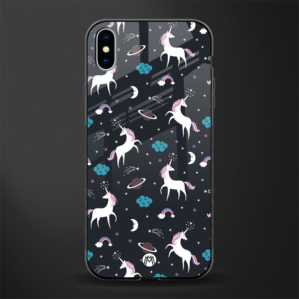 spatial unicorn galaxy glass case for iphone xs max image