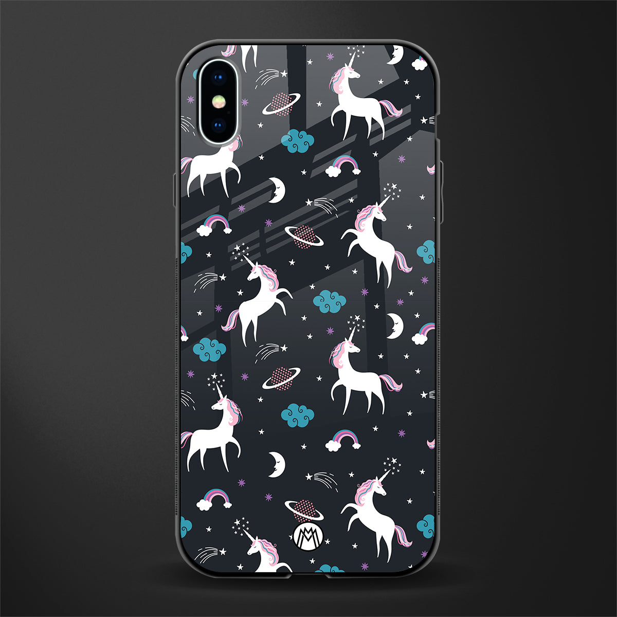 spatial unicorn galaxy glass case for iphone xs max image