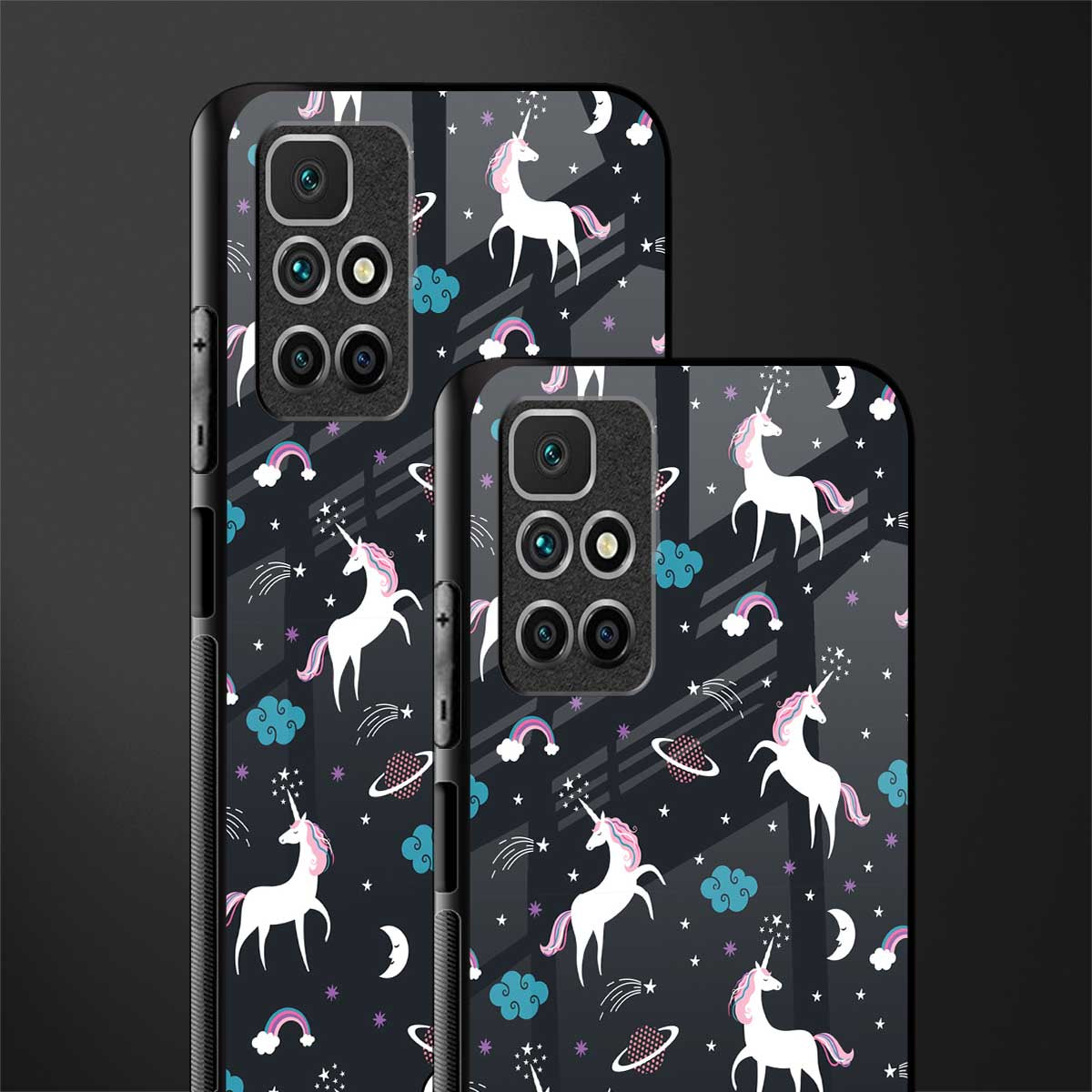 spatial unicorn galaxy glass case for redmi 10 prime image-2