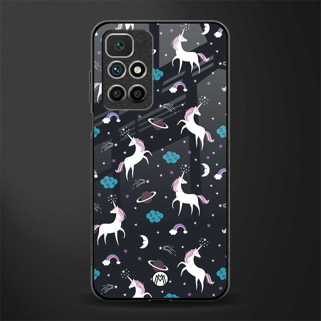 spatial unicorn galaxy glass case for redmi 10 prime image