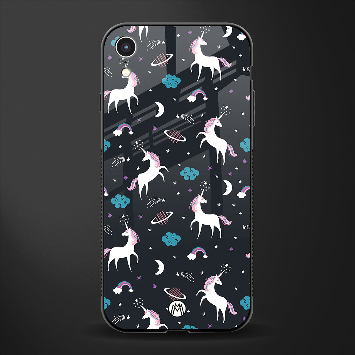 spatial unicorn galaxy glass case for iphone xr image
