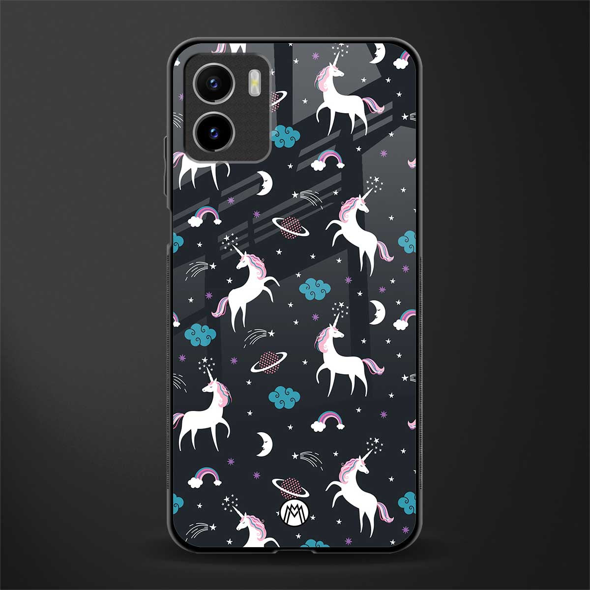 spatial unicorn galaxy glass case for vivo y15s image