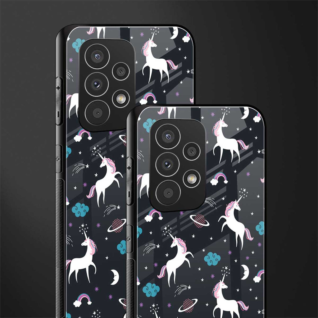 spatial unicorn galaxy back phone cover | glass case for samsung galaxy a53 5g