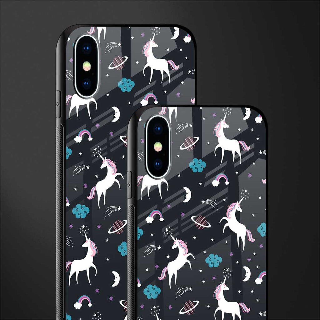spatial unicorn galaxy glass case for iphone xs image-2