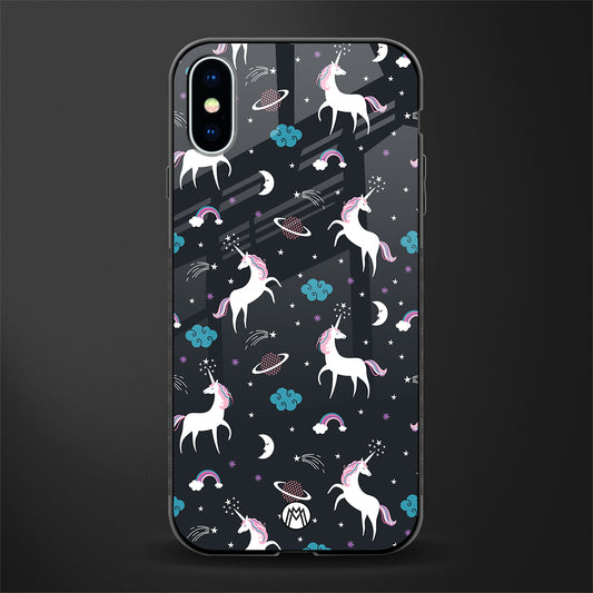 spatial unicorn galaxy glass case for iphone xs image