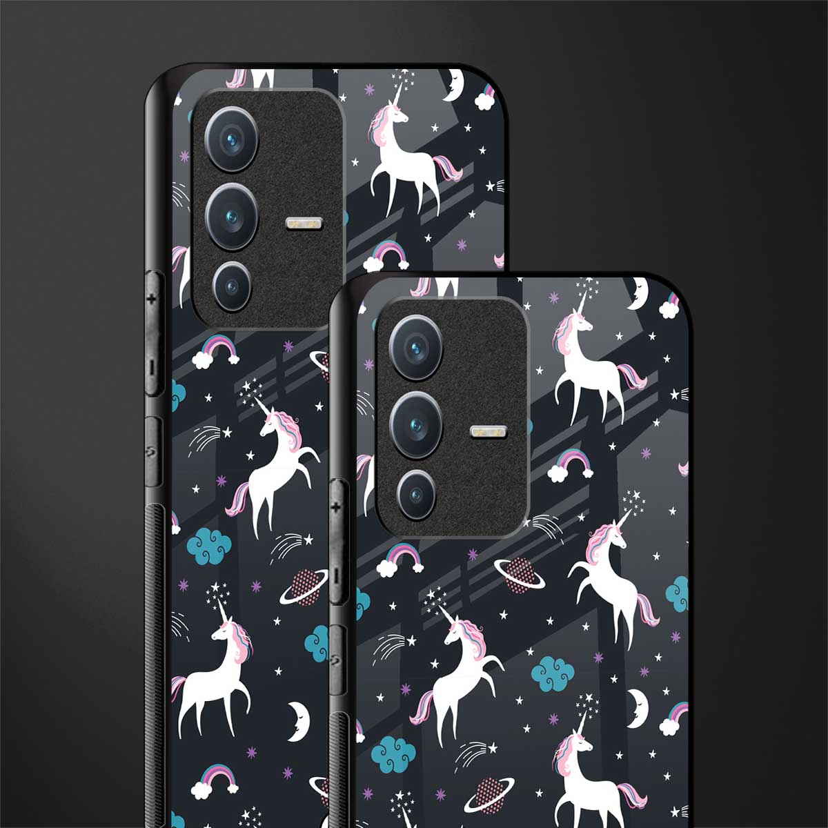 spatial unicorn galaxy glass case for vivo v23 5g image-2