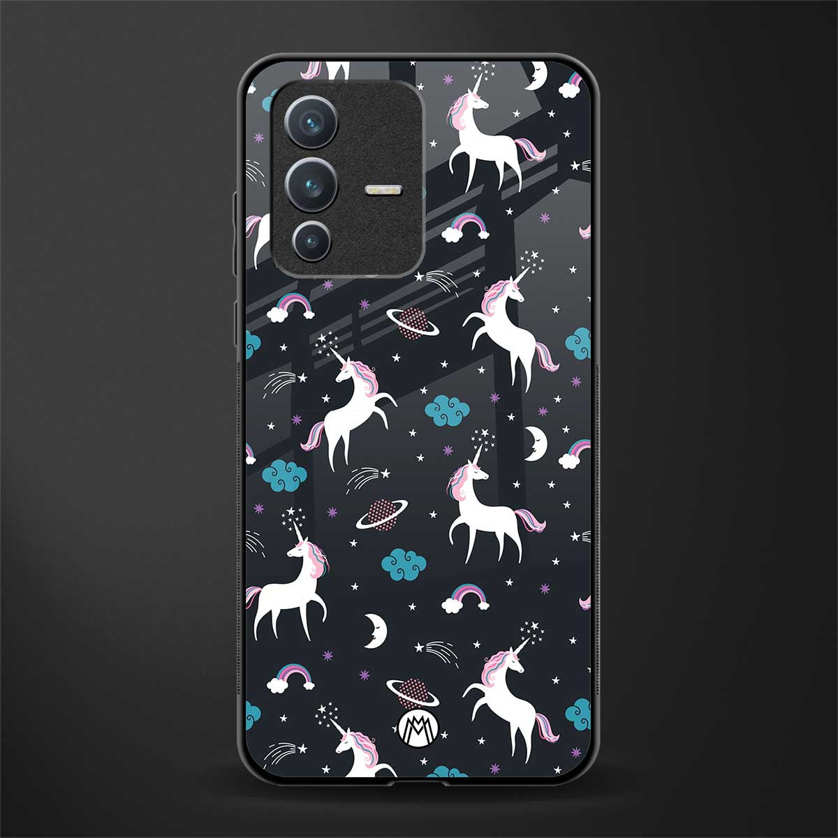 spatial unicorn galaxy glass case for vivo v23 5g image