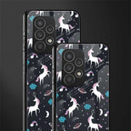 spatial unicorn galaxy back phone cover | glass case for samsung galaxy a73 5g