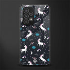 spatial unicorn galaxy back phone cover | glass case for samsung galaxy a73 5g