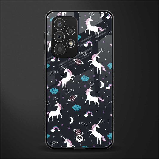spatial unicorn galaxy back phone cover | glass case for samsung galaxy a73 5g
