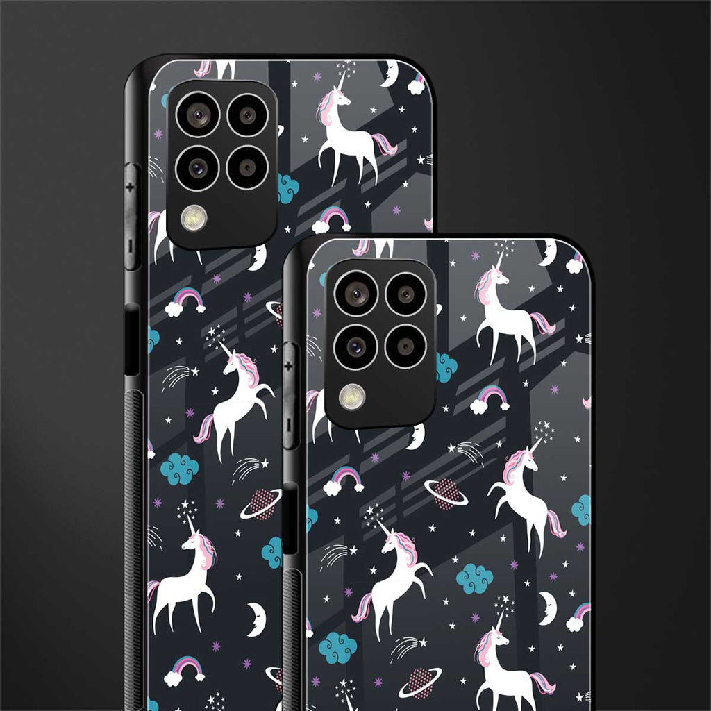 spatial unicorn galaxy back phone cover | glass case for samsung galaxy m33 5g