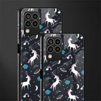 spatial unicorn galaxy back phone cover | glass case for samsung galaxy m33 5g