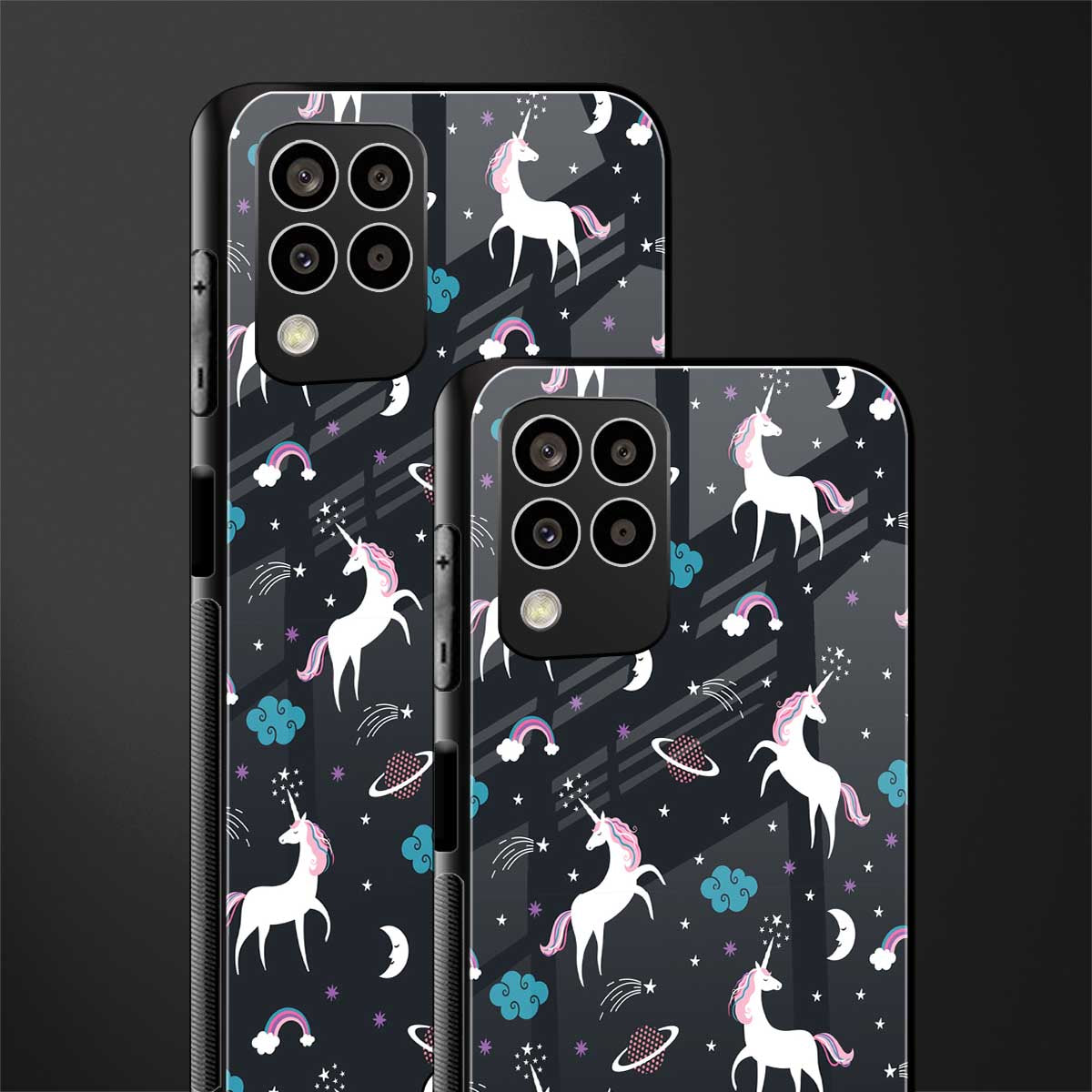 spatial unicorn galaxy back phone cover | glass case for samsung galaxy m33 5g