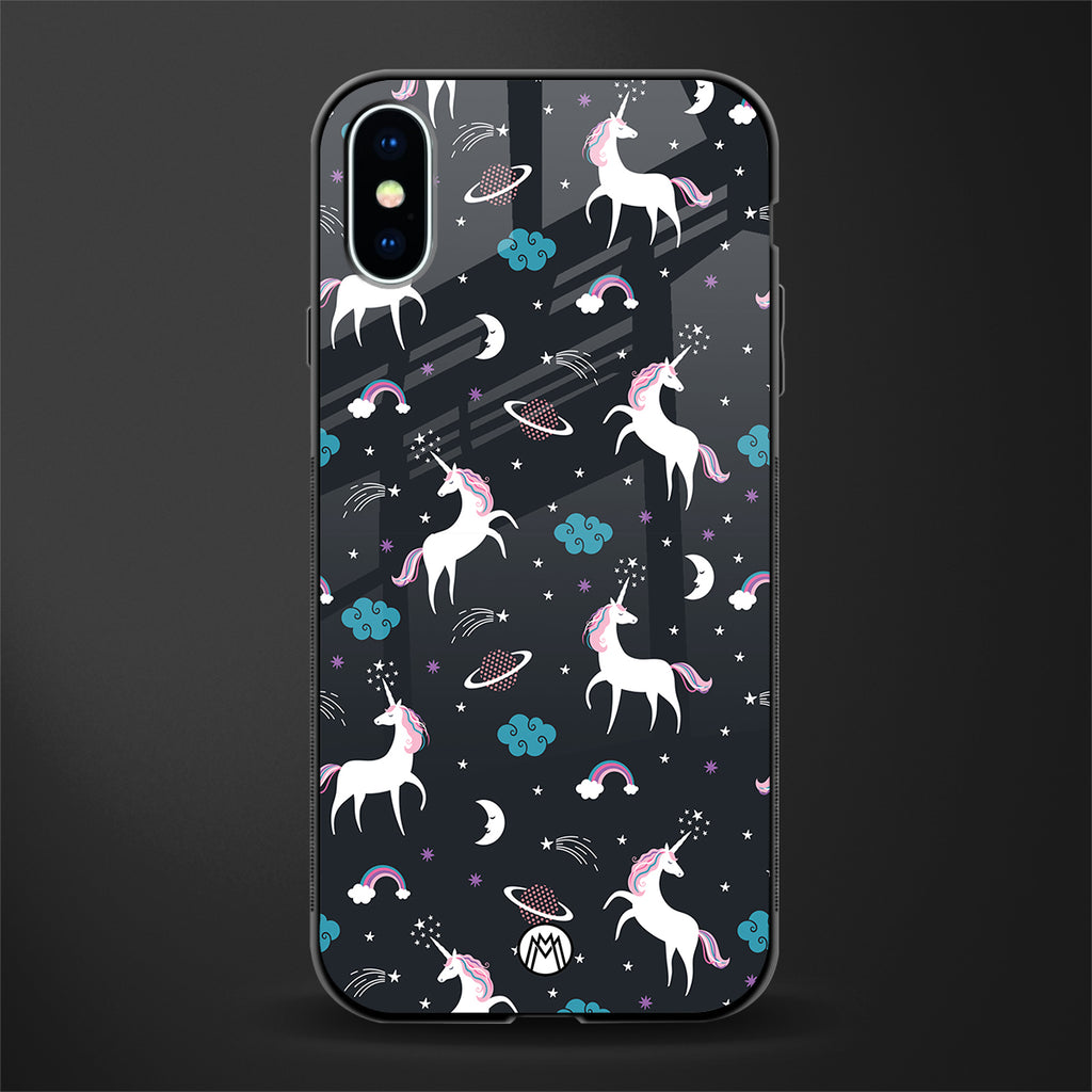 spatial unicorn galaxy glass case for iphone x image