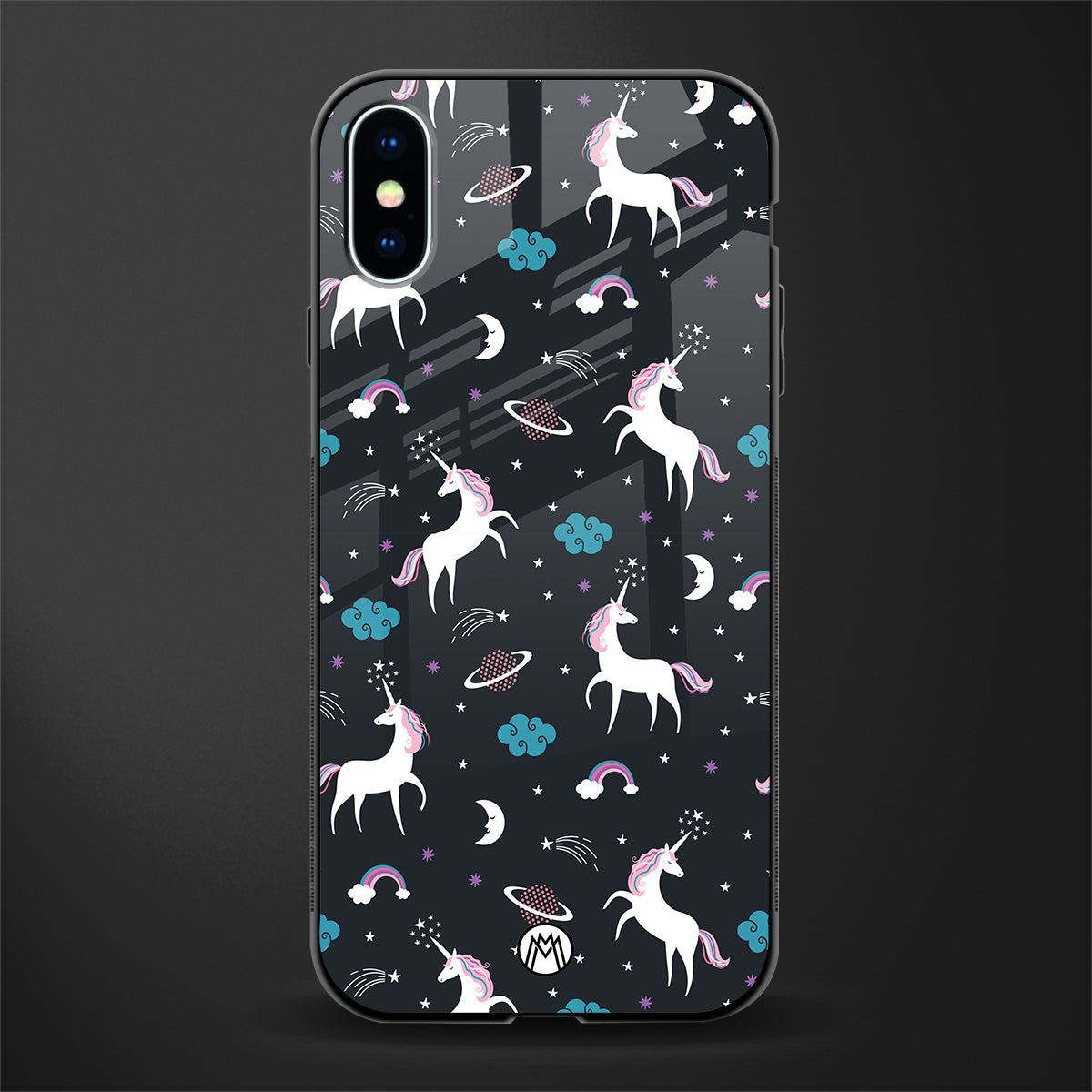 spatial unicorn galaxy glass case for iphone x image