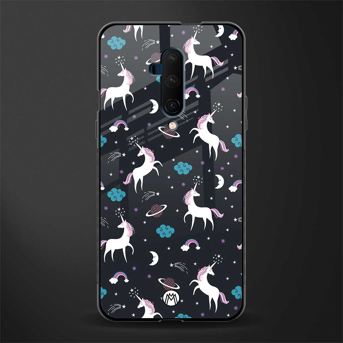 spatial unicorn galaxy glass case for oneplus 7t pro image