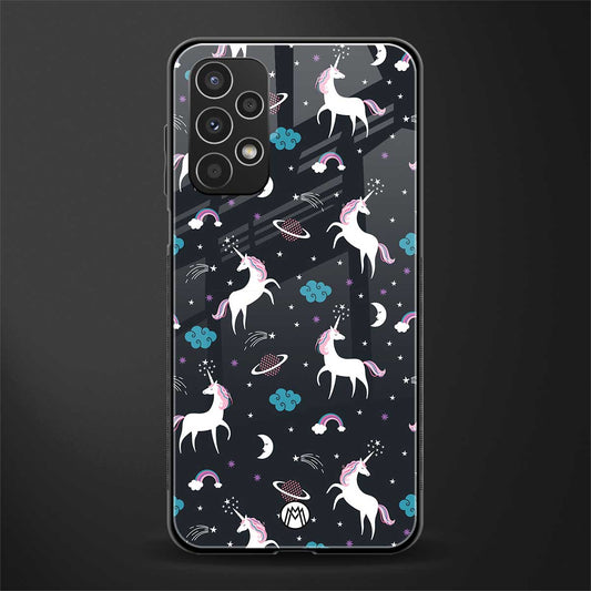 spatial unicorn galaxy back phone cover | glass case for samsung galaxy a13 4g