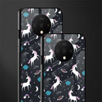 spatial unicorn galaxy glass case for oneplus 7t image-2