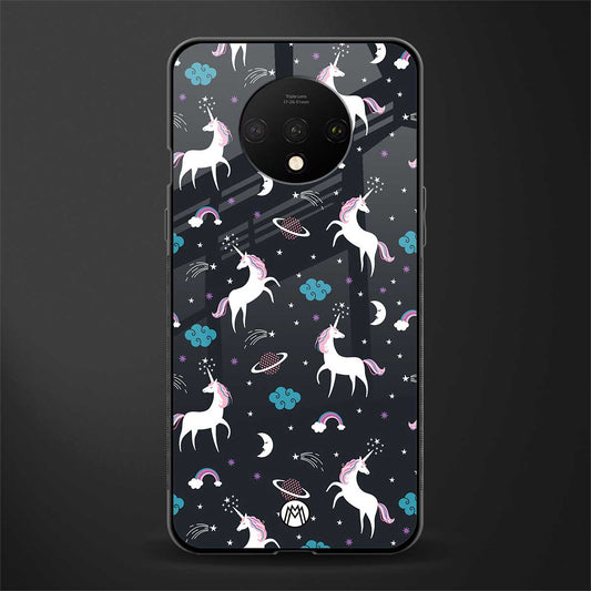 spatial unicorn galaxy glass case for oneplus 7t image
