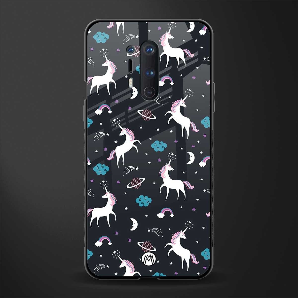 spatial unicorn galaxy glass case for oneplus 8 pro image