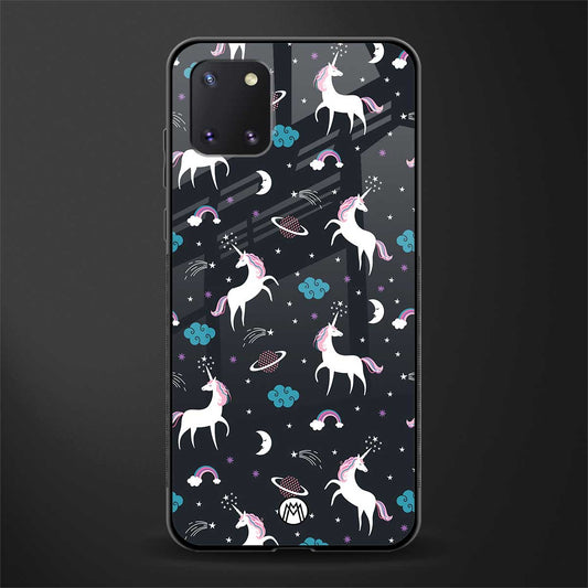 spatial unicorn galaxy glass case for samsung a81 image