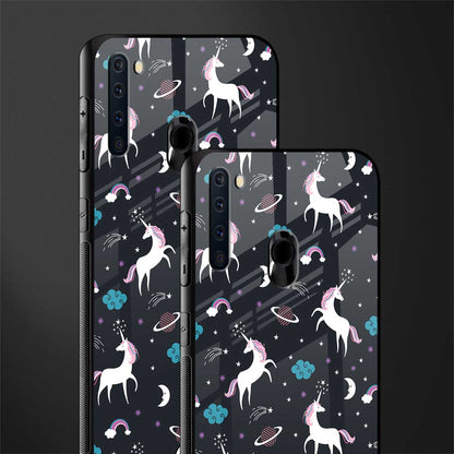 spatial unicorn galaxy glass case for samsung a21 image-2